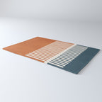 Navy Terra White Lines Color Block Artwork Rug Gallery Image 3