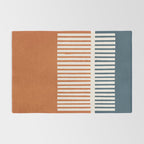 Navy Terra White Lines Color Block Artwork Rug Gallery Image 2