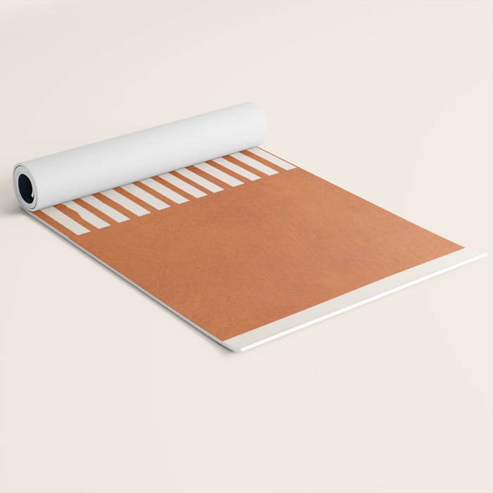 Navy Terra White Lines Color Block Artwork Yoga Mat Gallery Image 2