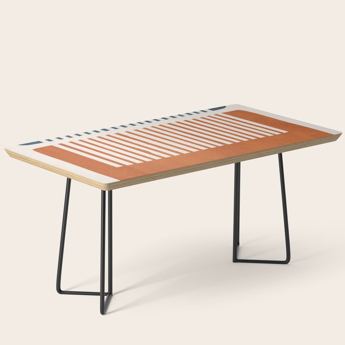 Navy Terra White Lines Color Block Artwork Coffee Table Gallery Image 1