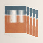 Navy Terra White Lines Color Block Artwork Wrapping Paper Gallery Image 3