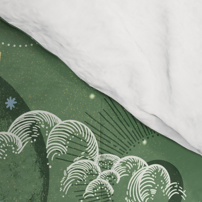 Greenish starry lunar sky Comforter Gallery Image 4