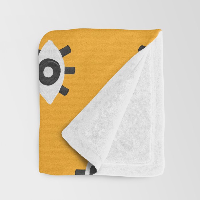 Evil Eye Dots - Marigold Palette Throw Blanket Gallery Image 3