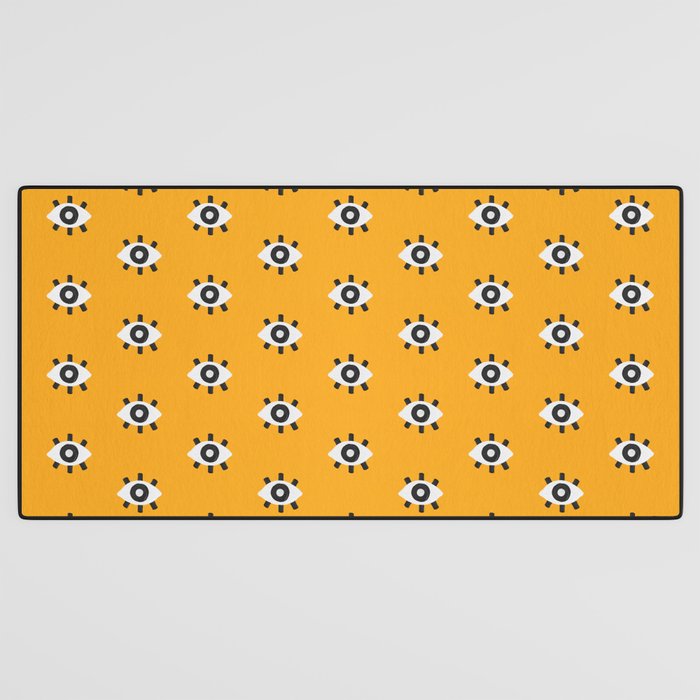 Evil Eye Dots - Marigold Palette Desk Mat Gallery Image 3
