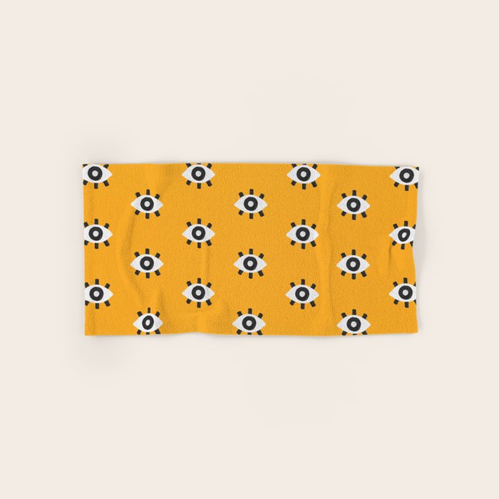 Evil Eye Dots - Marigold Palette Bath Towel Gallery Image 1