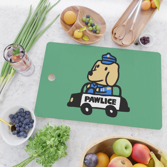 Here comes the dog pawlice Cutting Board Gallery Image 2