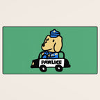 Here comes the dog pawlice Desk Mat Gallery Image 3