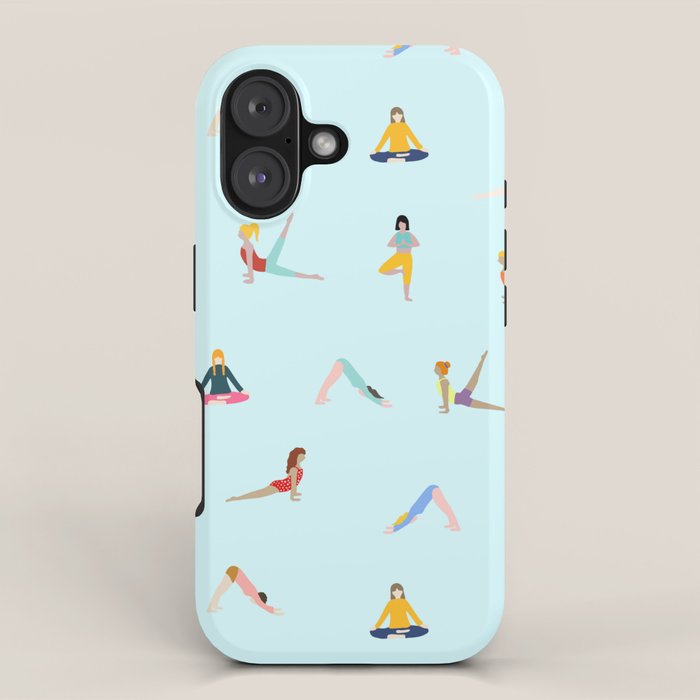 Yoga poses pattern iPhone Case Gallery Image 1
