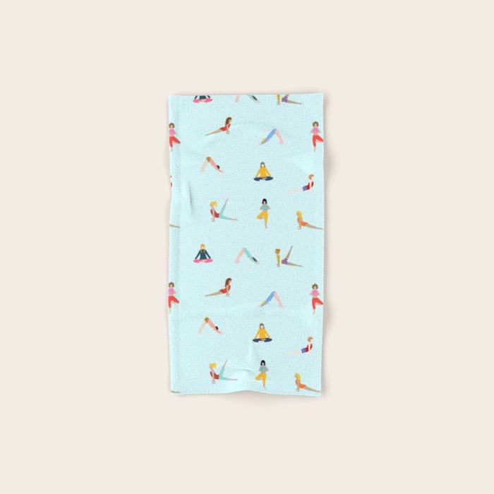 Yoga poses pattern Bath Towel Gallery Image 1