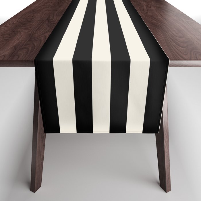 Broad Stripe - black and alabaster Table Runner Gallery Image 1