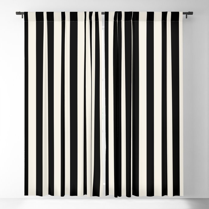Broad Stripe - black and alabaster Window Curtain Gallery Image 5