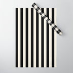 Broad Stripe - black and alabaster Wrapping Paper Gallery Image 1