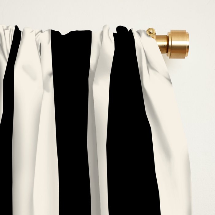 Broad Stripe - black and alabaster Window Curtain Gallery Image 2