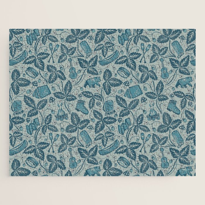 Summer Camping - blue Jigsaw Puzzle Gallery Image 1