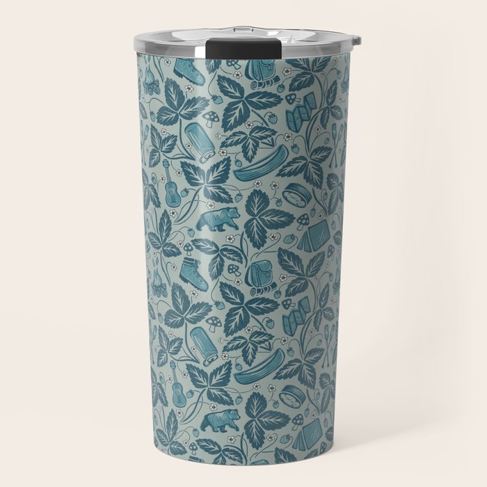 Summer Camping - blue Travel Mug Gallery Image 1