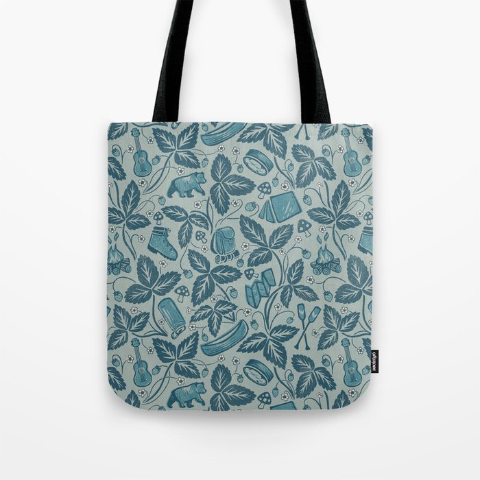 Summer Camping - blue Tote Bag Gallery Image 1