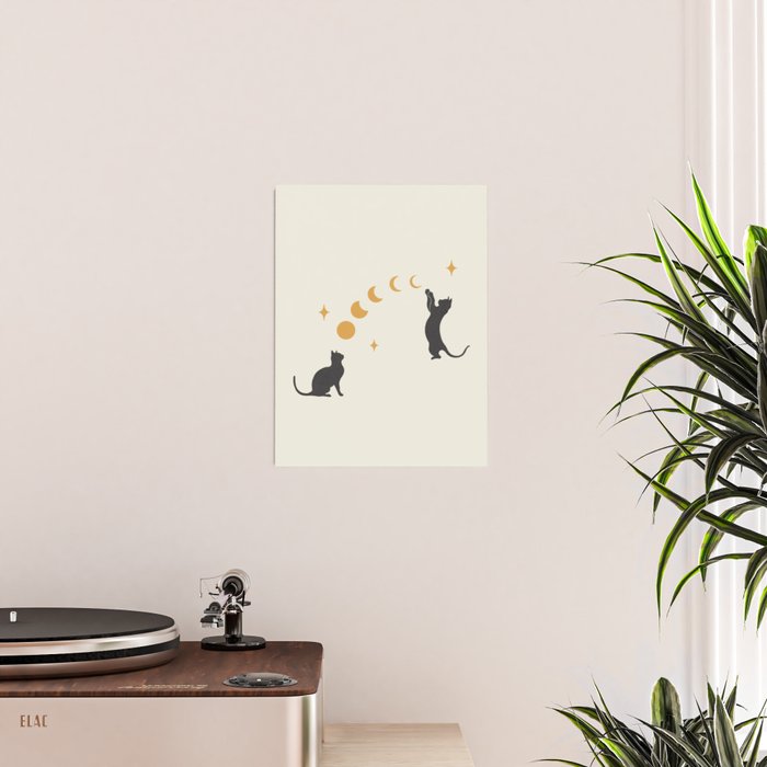 Cat and Moon 1 Poster Gallery Image 2