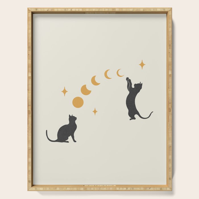 Cat and Moon 1 Serving Tray Gallery Image 1
