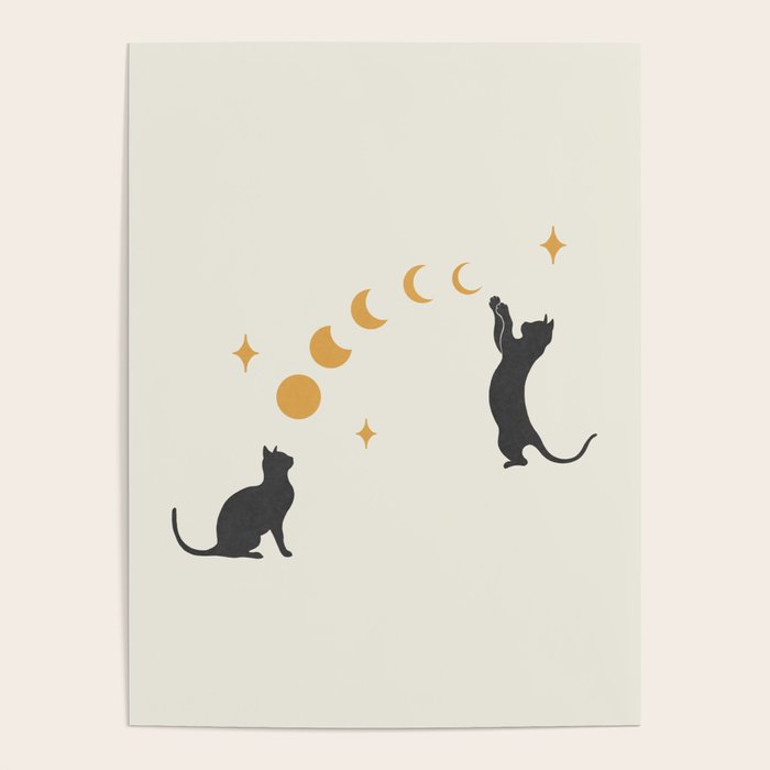 Cat and Moon 1 Poster Gallery Image 4