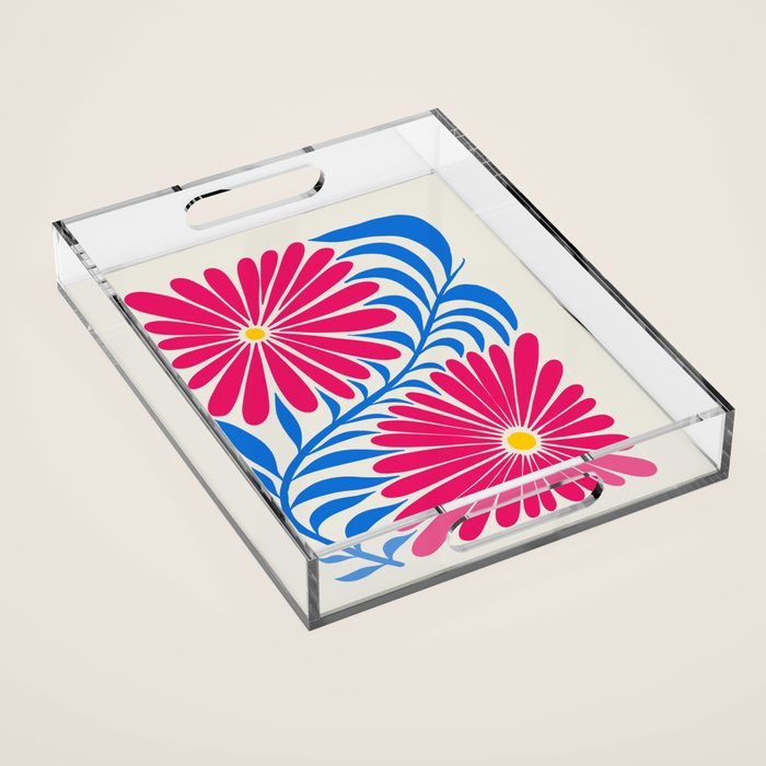 Viva Magenta Daisies Acrylic Tray Gallery Image 1