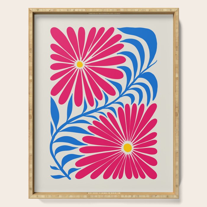 Viva Magenta Daisies Serving Tray Gallery Image 1