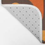Mid-Century Modern Piquet Retro Minimalist Abstract in 70s Brown and Orange Bath Mat Gallery Image 2