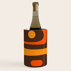 Mid-Century Modern Piquet Retro Minimalist Abstract in 70s Brown and Orange Wine Chiller Gallery Image 2