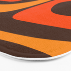 Mid-Century Modern Piquet Retro Minimalist Abstract in 70s Brown and Orange Bath Mat Gallery Image 3