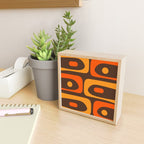 Mid-Century Modern Piquet Retro Minimalist Abstract in 70s Brown and Orange Mini Art Print Gallery Image 2