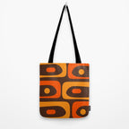 Mid-Century Modern Piquet Retro Minimalist Abstract in 70s Brown and Orange Tote Bag Gallery Image 2