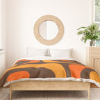 Mid-Century Modern Piquet Retro Minimalist Abstract in 70s Brown and Orange Duvet Cover Gallery Image 3