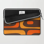 Mid-Century Modern Piquet Retro Minimalist Abstract in 70s Brown and Orange Laptop Sleeve Gallery Image 2