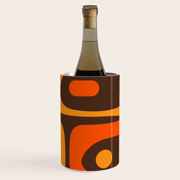 Mid-Century Modern Piquet Retro Minimalist Abstract in 70s Brown and Orange Wine Chiller Gallery Image 3