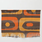 Mid-Century Modern Piquet Retro Minimalist Abstract in 70s Brown and Orange Wall Hanging Gallery Image 1