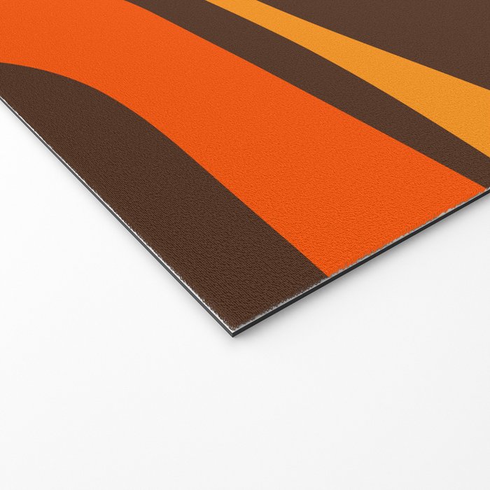 Mid-Century Modern Piquet Retro Minimalist Abstract in 70s Brown and Orange Welcome Mat Gallery Image 2
