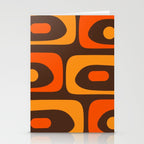 Mid-Century Modern Piquet Retro Minimalist Abstract in 70s Brown and Orange Stationery Card Gallery Image 2
