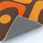 Mid-Century Modern Piquet Retro Minimalist Abstract in 70s Brown and Orange Rug Gallery Image 4