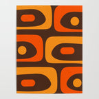 Mid-Century Modern Piquet Retro Minimalist Abstract in 70s Brown and Orange Poster Gallery Image 4