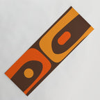 Mid-Century Modern Piquet Retro Minimalist Abstract in 70s Brown and Orange Yoga Mat Gallery Image 1