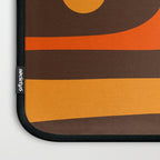 Mid-Century Modern Piquet Retro Minimalist Abstract in 70s Brown and Orange Laptop Sleeve Gallery Image 3