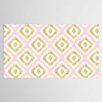 Pink & Gold Ikat Pattern Tablecloth Gallery Image 2
