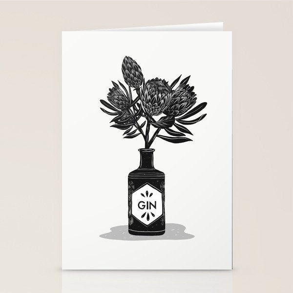 Floral Protea Gin Print Stationery Card Gallery Image 2