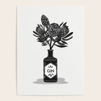Floral Protea Gin Print Poster Gallery Image 4
