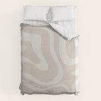 Modern Liquid Swirl Abstract Pattern in Neutral Light Beige Tones Duvet Cover Gallery Image 6