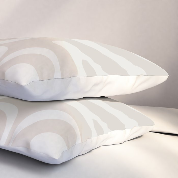 Modern Liquid Swirl Abstract Pattern in Neutral Light Beige Tones Pillow Sham Gallery Image 3