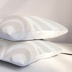 Modern Liquid Swirl Abstract Pattern in Neutral Light Beige Tones Pillow Sham Gallery Image 3