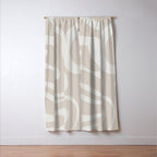 Modern Liquid Swirl Abstract Pattern in Neutral Light Beige Tones Window Curtain Gallery Image 3