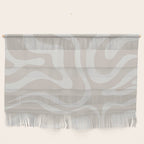 Modern Liquid Swirl Abstract Pattern in Neutral Light Beige Tones Wall Hanging Gallery Image 1