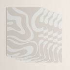 Modern Liquid Swirl Abstract Pattern in Neutral Light Beige Tones Wrapping Paper Gallery Image 3