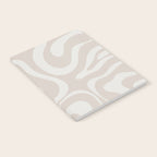 Modern Liquid Swirl Abstract Pattern in Neutral Light Beige Tones Notebook Gallery Image 2